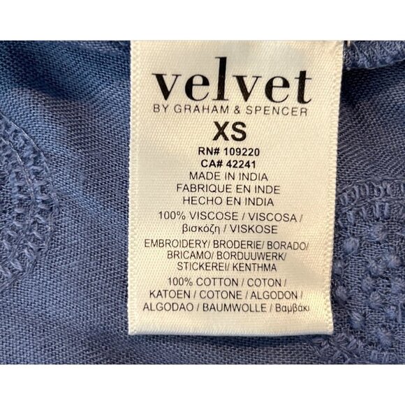 Velvet by Graham & Spencer Penny Mandala Embroidered Gauze Top Size XS - Picture 8 of 9